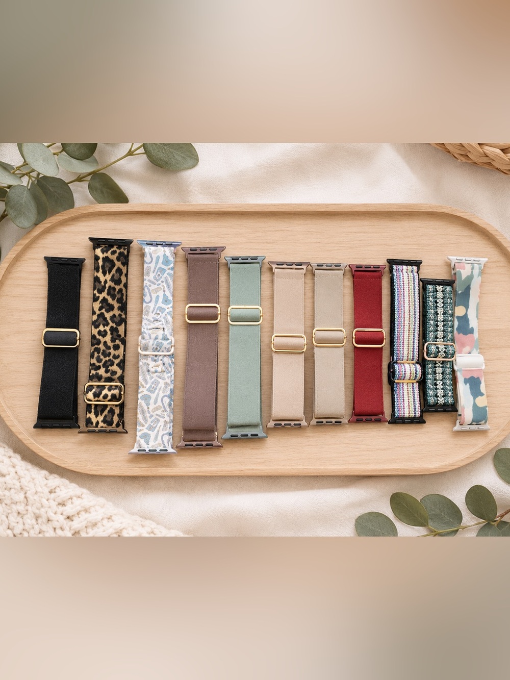 Assorted Elastic Watch Bands with Gold Hardware -